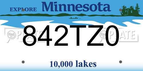 842TZ0 Minnesota License Plate