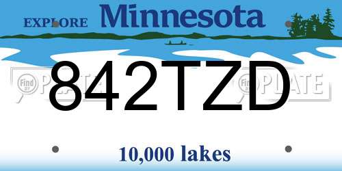 842TZD Minnesota License Plate