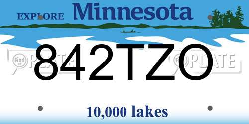 842TZO Minnesota License Plate