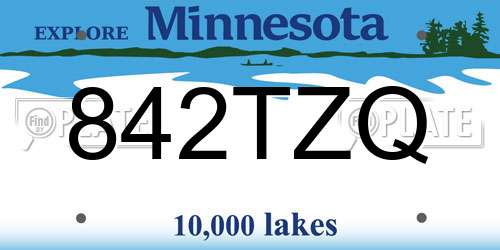842TZQ Minnesota License Plate