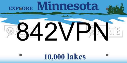 842VPN Minnesota License Plate