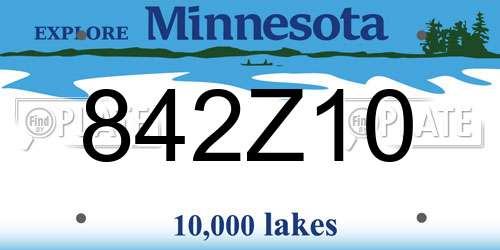 842Z10 Minnesota License Plate