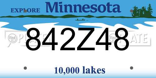 842Z48 Minnesota License Plate