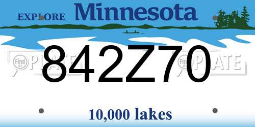 842Z70 Minnesota License Plate