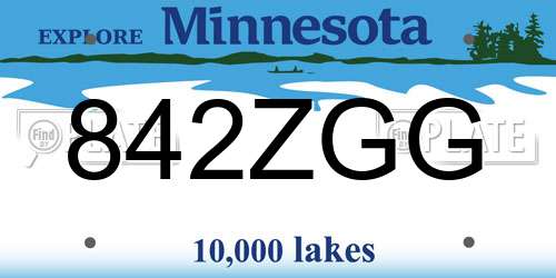 842ZGG Minnesota License Plate
