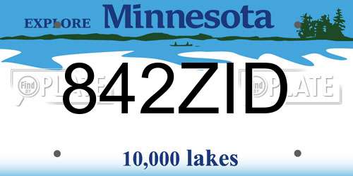 842ZID Minnesota License Plate