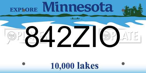 842ZIO Minnesota License Plate