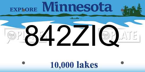 842ZIQ Minnesota License Plate