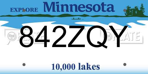 842ZQY Minnesota License Plate