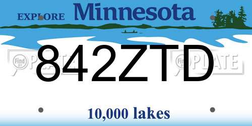 842ZTD Minnesota License Plate