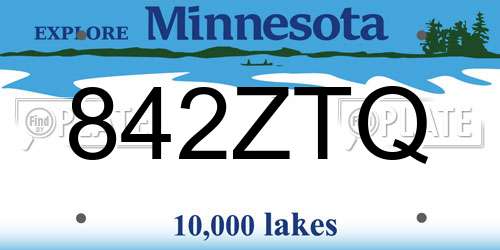 842ZTQ Minnesota License Plate