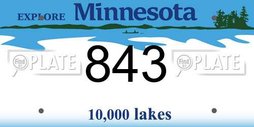 843 Minnesota License Plate