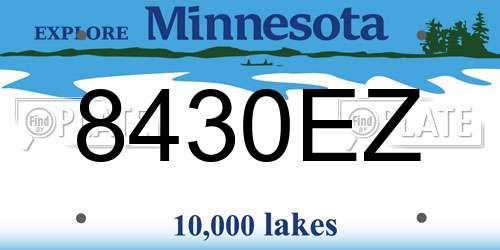 8430EZ Minnesota License Plate