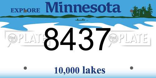 8437 Minnesota License Plate