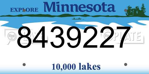 8439227 Minnesota License Plate