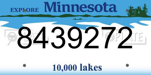 8439272 Minnesota License Plate