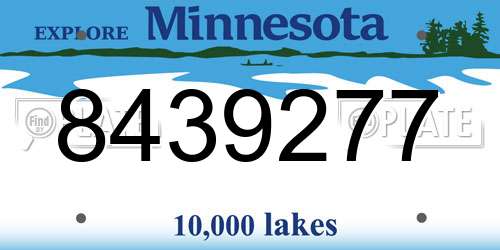 8439277 Minnesota License Plate