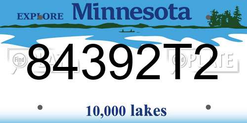 84392T2 Minnesota License Plate