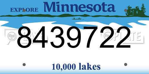 8439722 Minnesota License Plate
