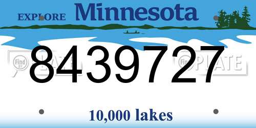8439727 Minnesota License Plate