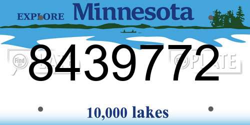 8439772 Minnesota License Plate