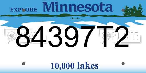 84397T2 Minnesota License Plate