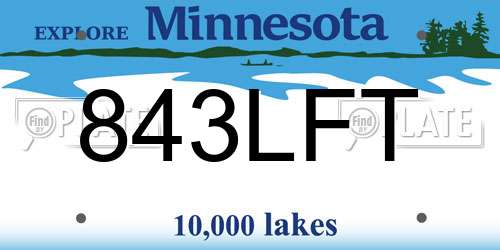 843LFT Minnesota License Plate