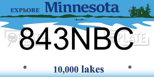 843NBC Minnesota License Plate