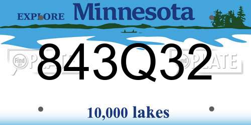 843Q32 Minnesota License Plate