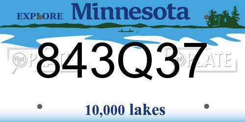 843Q37 Minnesota License Plate