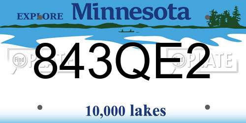 843QE2 Minnesota License Plate