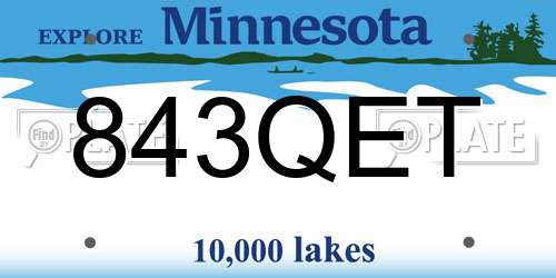 843QET Minnesota License Plate
