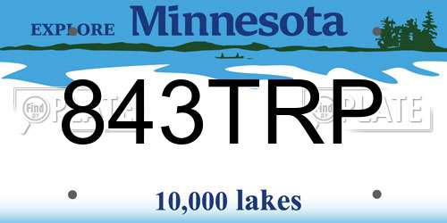 843TRP Minnesota License Plate