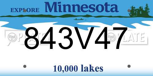 843V47 Minnesota License Plate