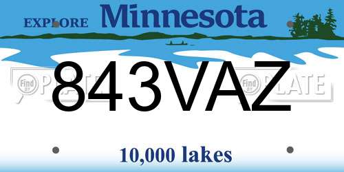 843VAZ Minnesota License Plate