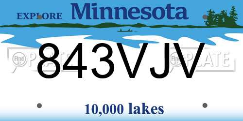 843VJV Minnesota License Plate