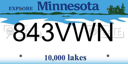 843VWN Minnesota License Plate