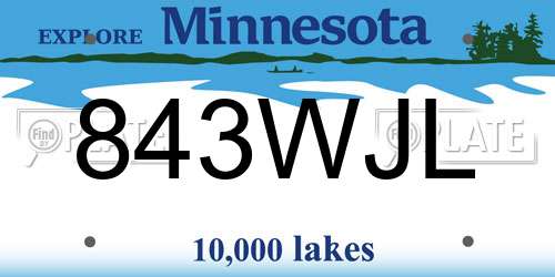 843WJL Minnesota License Plate