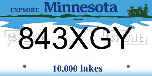 843XGY Minnesota License Plate
