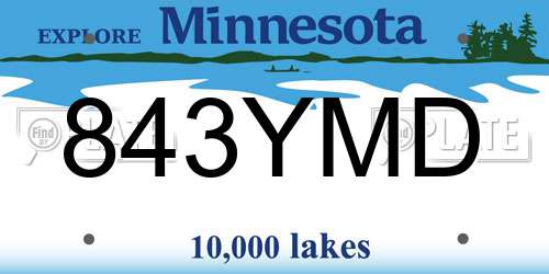 843YMD Minnesota License Plate