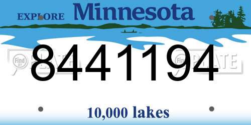 8441194 Minnesota License Plate