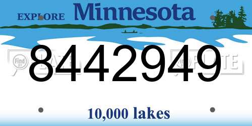 8442949 Minnesota License Plate