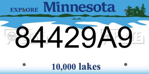 84429A9 Minnesota License Plate