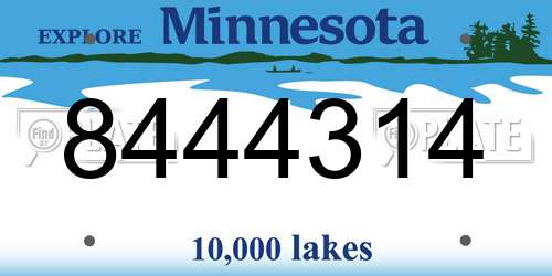 8444314 Minnesota License Plate