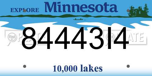 84443I4 Minnesota License Plate