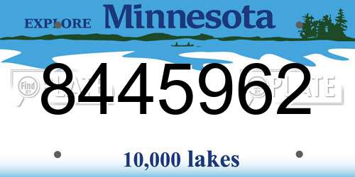 8445962 Minnesota License Plate