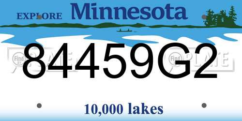 84459G2 Minnesota License Plate