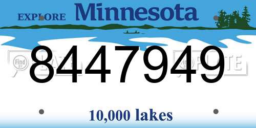 8447949 Minnesota License Plate