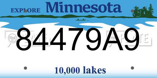 84479A9 Minnesota License Plate