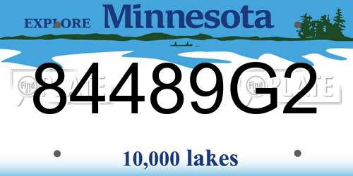 84489G2 Minnesota License Plate